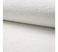CRS Fur Fabrics Cotton Teddy Sherpa Fleece Fabric Material-White, 1Mtr 150cmx100cm, Polycotton