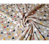 CRS Fur Fabrics Double Sided Supersoft Cuddlesoft Fleece Fabric Material Beige Triangle, 1Mtr 150cmx100cm, Polyester