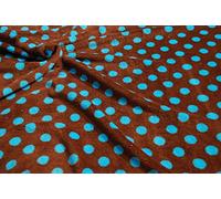 CRS Fur Fabrics Double Sided Supersoft Cuddlesoft Fleece Fabric Material - BROWN BLUE SPOT