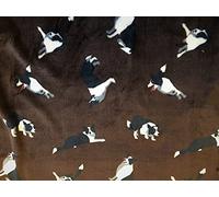crs fur fabrics Double Sided Supersoft Cuddlesoft Fleece Fabric Material - Brown Collies, 1Mtr-150cmx100cm