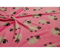 CRS Fur Fabrics Double Sided Supersoft Cuddlesoft Fleece Fabric Material - PINK SHEEP