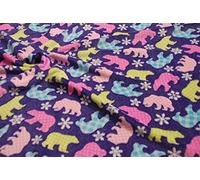 CRS Fur Fabrics Double Sided Supersoft Cuddlesoft Fleece Fabric Material - POLAR BEAR PURPLE