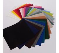 CRS Fur Fabrics Fabric Squares 28 Pack - 10"x10" (25x25cm) - Full Range Assorted Colors - Wool Blend Felt for Sewing, DIY Projects, Arts & Crafts, Multi