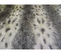 CRS Fur Fabrics LUXURY Animal Faux Fur Fabric Material GREY LYNX