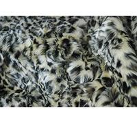 CRS Fur Fabrics Luxury Animal Faux Fur Fabric Material - Leopard
