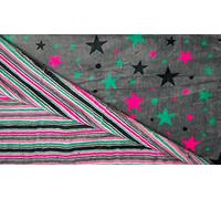 CRS Fur Fabrics Luxury Reversible Soft Coral Cuddle Fleece Fabric Material-Stars & Stripes Grey, 1Mtr 140cmx100cm, Polyester, Multi