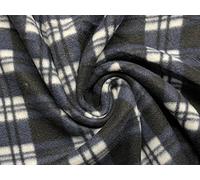 CRS Fur Fabrics Printed Polar Fleece Fabric Material-Navy Checks, 1Mtr 150cmx100cm, Polyester