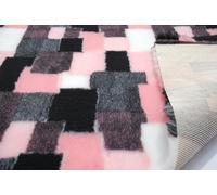 CRS Fur Fabrics Professional NON SLIP Veterinary Dog Puppy Vet Bedding PATCHWORK - PINK (Precut 1Mtr 150cm x 100cm)