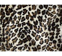 CRS Fur Fabrics VENDOR LTD. Faux Fur PONY Skin VELBOA Fabric Material CREAM LEOPARD, 1Mtr - 150cm x 100cm