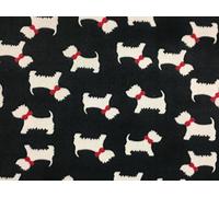 CRS VENDOR LTD. Double Sided Super Soft Cuddle Fleece Fabric Material - TERRIER BLACK