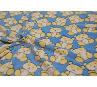CRS VENDOR LTD. Double Sided Supersoft Cuddlesoft Fleece Fabric Material - PANDA BEAR BLUE LEMON