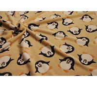 CRS VENDOR LTD. Double Sided Supersoft Cuddlesoft Fleece Fabric Material - PENGUIN BEIGE