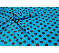 CRS VENDOR LTD. Double Sided Supersoft Cuddlesoft Fleece Fabric Material - TURQUOISE BROWN SPOT