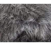 CRS VENDOR LTD. Long Pile Fun Faux Fur Fabric Material Dark Grey, 1Mtr - 150cmx100cm