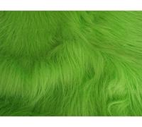 CRS VENDOR LTD. Long Pile Fun Faux Fur Fabric Material Lime Green, 1Mtr - 150cmx100cm
