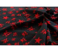 CRS VENDOR LTD. Quality Printed Anti Pil Polar Fleece Fabric Material - Black/RED Star & Skull