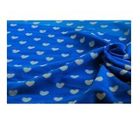 CRS VENDOR LTD. QUALITY Printed Anti Pil Polar Fleece Fabric Material - TURQUOISE WHITE HEARTS