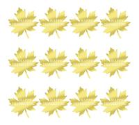 Crseniny 12 Pcs Happy Thanksgiving Acrylic Cupcake Toppers,Gold Maple Leaf Shape Fall Cupcake Toppers, Fall Birthday Themed Baby Shower, Holiday Friends Party Thanksgiving Day Decorations