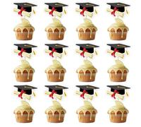 Crseniny 48 Pcs Graduation Cupcake Topper,2026 Graduation Cap Cupcake Toppers Diploma Party Decorations Class of 2026 Grad Cap Cupcake Picks,Congrats Grad Graduate Theme Party Supplies