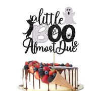 Crseniny A Little Boo is Almost Due Cake Topper,Halloween Baby Shower Pregnancy Announcement Party Decorations,Happy 1st Boo Day,Boo Theme Baby Shower Cake Decorations
