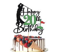 Crseniny Golf Happy 20th Birthday Cake Topper, Golfer/Sports Themed Birthday or Retirement Cake Decorations,Golf Twenty 20 Years Old Ball Player 2006 Sport Themed Bday Party Supplies
