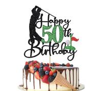 Crseniny Golf Happy 50th Birthday Cake Topper, Golfer/Sports Themed Birthday or Retirement Cake Decorations,Golf Enthusiast 50 Years Old Ball Player 1975 Sport Themed Bday Party Supplies