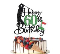 Crseniny Golf Happy 60th Birthday Cake Topper, Golfer/Sports Themed Birthday or Retirement Cake Decorations,Golf Enthusiast 60 Years Old Ball Player 1965 Sport Themed Bday Party Supplies