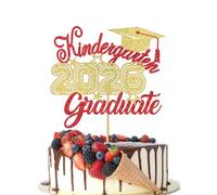 Crseniny Grad Cake Topper，Class Of 2026 Cake Topper 2026 Kindergarten Graduation Happy Graduation Cake Decoration，Kindergarten Graduation Preschool Graduation Party Supplies(Kindergarten Red Gold)