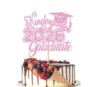 Crseniny Grad Cake Topper，Class Of 2026 Cake Topper 2026 Kindergarten Graduation Happy Graduation Cake Decoration，Kindergarten Graduation Preschool Graduation Party Supplies(Kindergarten Pink)