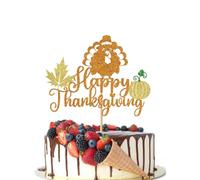 Crseniny Happy Thanksgiving Cake Topper,Fall turkey Theme party cake topper，Thankful Grateful Blessed Cake Topper,Give Thanks, Happy Friends Giving,Thanksgiving Themed Party Decorations Supplies