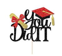 Crseniny You Did It Cake Topper,Glitter Congrats Grad 2026 Graduation Cake Decorations,I am Done,2026 Happy Graduation High School/College/University Graduation Party Supplies