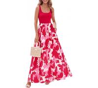 Crsiphee Women Summer Dresses Boho Floral Maxi Dress Sleeveless Tank Flowy Beach Dresses Long Sundress for Vacation Resort and Cruise Wear 2026