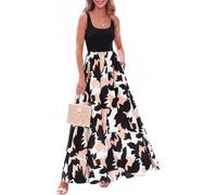 Crsiphee Women Summer Dresses Boho Floral Maxi Dress Sleeveless Tank Flowy Beach Dresses Long Sundress for Vacation Resort and Cruise Wear 2026