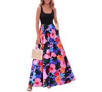 Crsiphee Women Summer Dresses Boho Floral Maxi Dress Sleeveless Tank Flowy Beach Dresses Long Sundress for Vacation Resort and Cruise Wear 2026