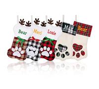 CRSTAFU 1Pc Cat Dog Christmas Stocking Personalized, Custom Embroidered Name Pet Cat Dog Stockings Christmas, Family Xmas Stocking for Dogs