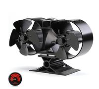 CRSURE Log Burner Fan 8 Blades Silent Operation Double Motors Stove Fans Heat Powered Wood Burner Fan for Wood Burning Stove Fireplace Accessories Tools