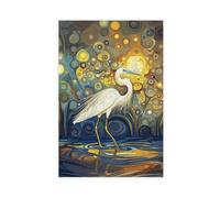 CRSUZSOU Beautiful Egret Klimt Art Canvas Poster Wall Art Decor Print Picture Paintings for Living Room Bedroom Decoration 20x30inch(50x75cm)