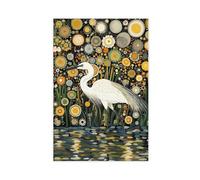 CRSUZSOU Egret Flowers Gustav Style Canvas Poster Wall Art Decor Print Picture Paintings for Living Room Bedroom Decoration 20x30inch(50x75cm)