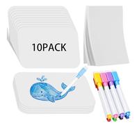 Crtiin 19 Pack Pictionary Style Drawing Board Set - 10 Reusable Dry-Erase Boards with Markers & Notepad for Pictionary Style Party Game, Family & Adults Drawing Game Night