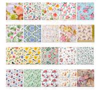 Crtiin 20 Pack Assorted Floral Napkins for Decoupage Toilet Napkins Flower Cocktail Decorative Paper for Birthday Party Beautiful Gorgeous, 20 Styles Each 6.5 inches(Style 2)