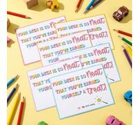 Crtiin 30 Pcs Desk Fairy Treat Notes for Classroom Rewards Your Desk is So Neat that You've Earned Yourself a Treat Classroom Management Tools for Kindergarten Preschool Elementary School