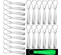 Crtiin Bible Verses Silicone Keychain Bulk Glow in the Dark White Religious Supplies for Christmas Pastor Thanksgiving Gift, measuring approximately 12.5cm × 1.2cm / 4.92in ×, Silicone Metal, No