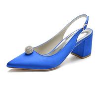 CrtTsks Women Clear Heels Pointed Toe Sexy Stiletto High Heels Pumps Shoes for Party Evening Wedding,Blue,8 UK