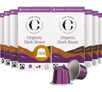 Cru Kafe Dark Roast Organic Coffee Pods, Nespresso Original, 160 Pods | Strength 10, Notes of Walnut, Dark Chocolate & Blackcurrant, Nespresso Original Line, Krups, Inissia & CitiZ Compatible