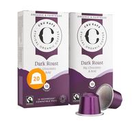Cru Kafe Dark Roast Organic Coffee Pods, Nespresso Original, 20 Pods | Strength 10, Notes of Walnut, Dark Chocolate & Blackcurrant, Nespresso Original Line, Krups, Inissia & CitiZ Compatible