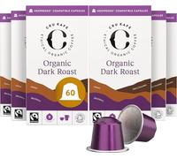 Cru Kafe Dark Roast Organic Coffee Pods, Nespresso Original, 60 Pods | Strength 10, Notes of Walnut, Dark Chocolate & Blackcurrant, Nespresso Original Line, Krups, Inissia & CitiZ Compatible