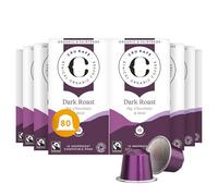 Cru Kafe Dark Roast Organic Coffee Pods, Nespresso Original, 80 Pods | Strength 10, Notes of Walnut, Dark Chocolate & Blackcurrant, Nespresso Original Line, Krups, Inissia & CitiZ Compatible