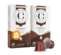 Cru Kafe Espresso Organic Coffee Pods, Nespresso Original, 20 Pods | Strength 11, Notes of Hazelnut, Smoky & Cacao, Nespresso Original Line, Krups, Inissia & CitiZ Compatible