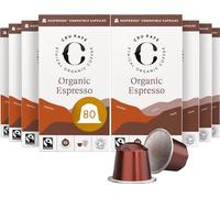 Cru Kafe Espresso Organic Coffee Pods, Nespresso Original, 80 Pods | Strength 11, Notes of Hazelnut, Smoky & Cacao, Nespresso Original Line, Krups, Inissia & CitiZ Compatible