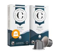 Cru Kafe Lungo Organic Coffee Pods, Nespresso Original, 20 Pods | Strength 9, Notes of Honey, Dark Chocolate & Blackcurrant, Nespresso Original Line, Krups, Inissia & CitiZ Compatible